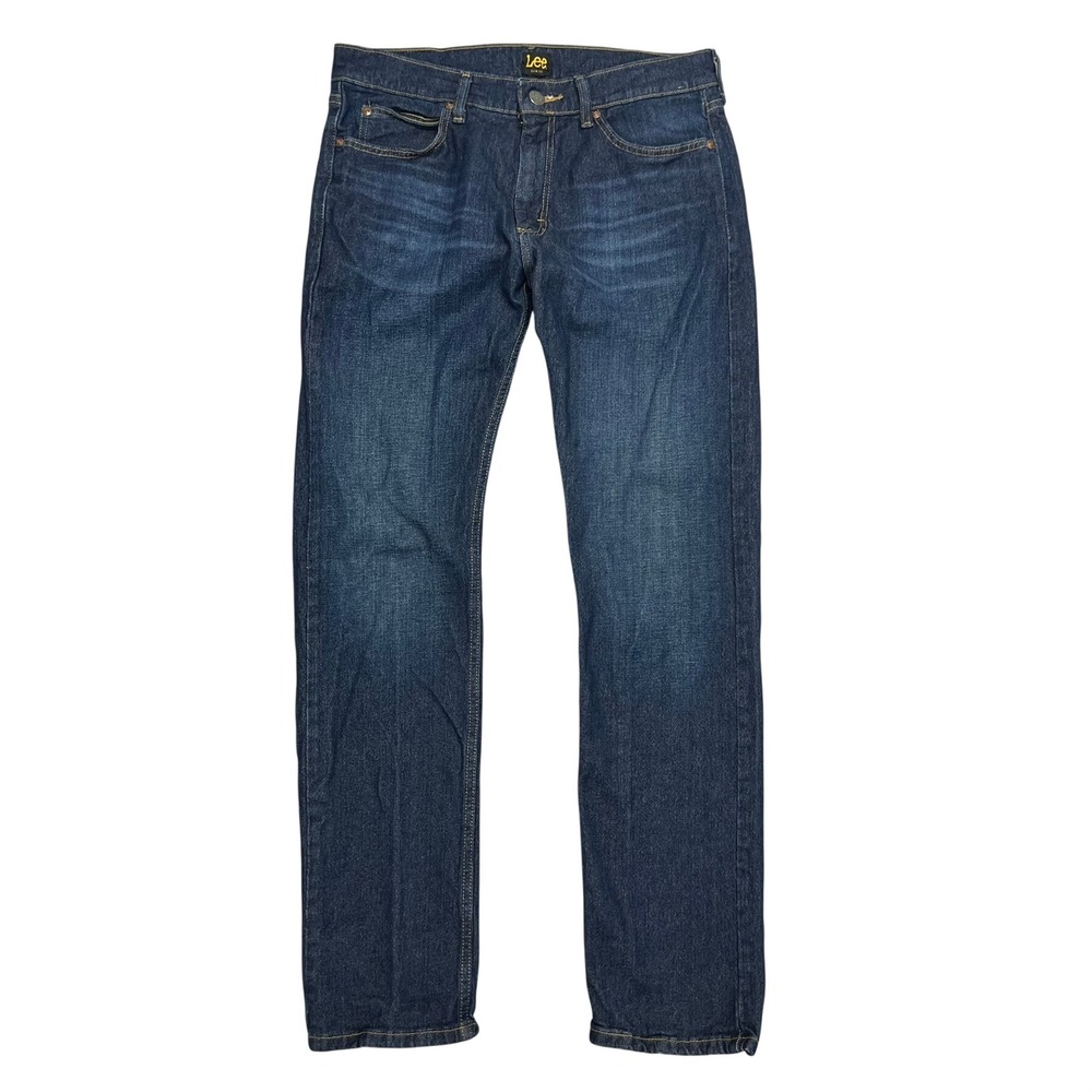Lee Slim Fit Jeans Mens 33x32 Vintage Y2K Dark Wash Indigo Stretch Denim EUC